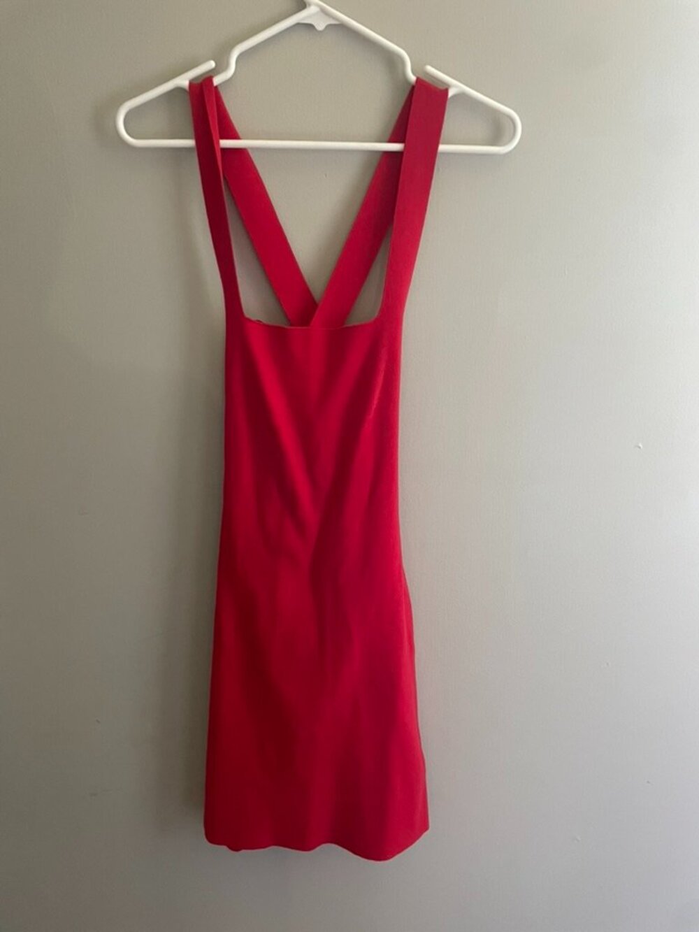 Le Lis Red Lace Up Back Sweater Dress Size Large Bodycon Knit Mini Dress Holiday